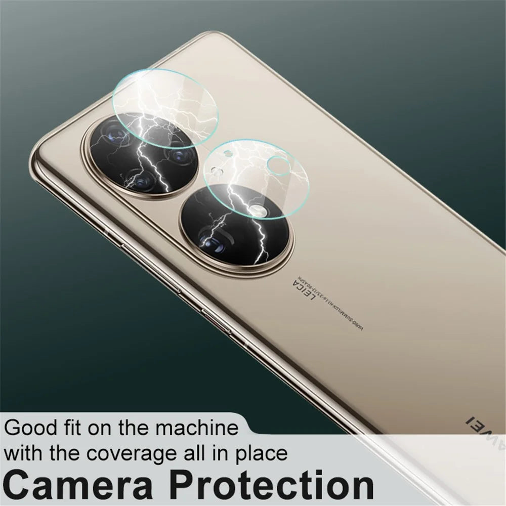 IMAK 1 Set Ultra Clear Round Ring Tempered Glass Rear Camera Lens Protector Film for Huawei P50 Pro - 4