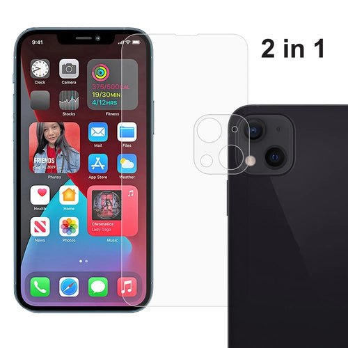 HD Clarity 9H Hardness 2.5D Tempered Glass Screen Protector + Precise Cutout Camera Lens Protector for iPhone 13 6.1 inch - 1