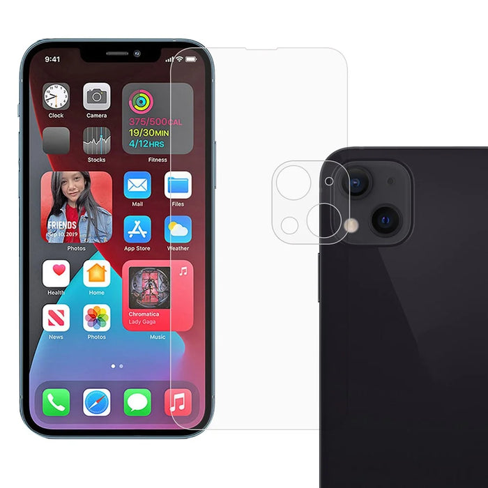Anti-Scratch 9H Hardness 2.5D Edge Tempered Glass Screen Protector + Back Camera Lens Protector for iPhone 13 mini 5.4 inch - 1