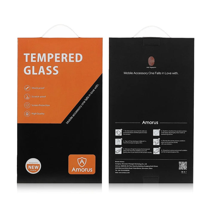 AMORUS 2Pcs / Set Ultra Clear Full Glue Tempered Glass Screen Protector Films for iPhone 13 / 13 Pro / 14 - 6