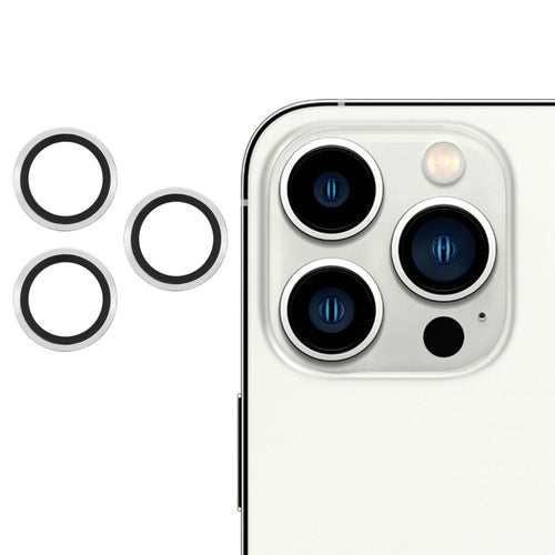 3pcs/Set Ultra Clear Monochrome AGC Glass Camera Lens Film Guard for iPhone 13 Pro 6.1 inch/13 Pro Max 6.7 inch - Silver - 1