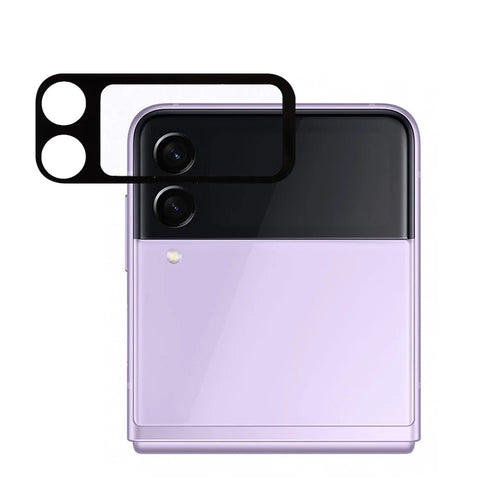 Silk Printing Anti-scratch Tempered Glass Camera Lens Guard Films Protector for Samsung Galaxy Z Flip3 5G - Black - 1