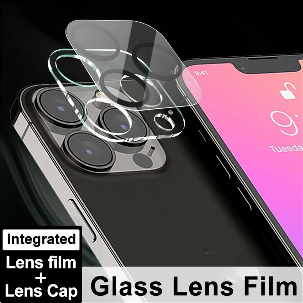 IMAK Tempered Glass Camera Lens Protective Film + Acrylic Lens Cap for iPhone 13 Pro / 13 Pro Max - 4