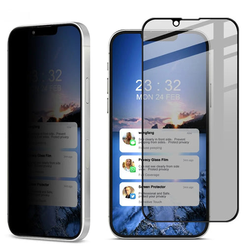 IMAK Full Coverage 9H High-Grade Anti-peep Clear Tempered Glass Protective Film for iPhone 13 / 13 Pro / 14 - 1