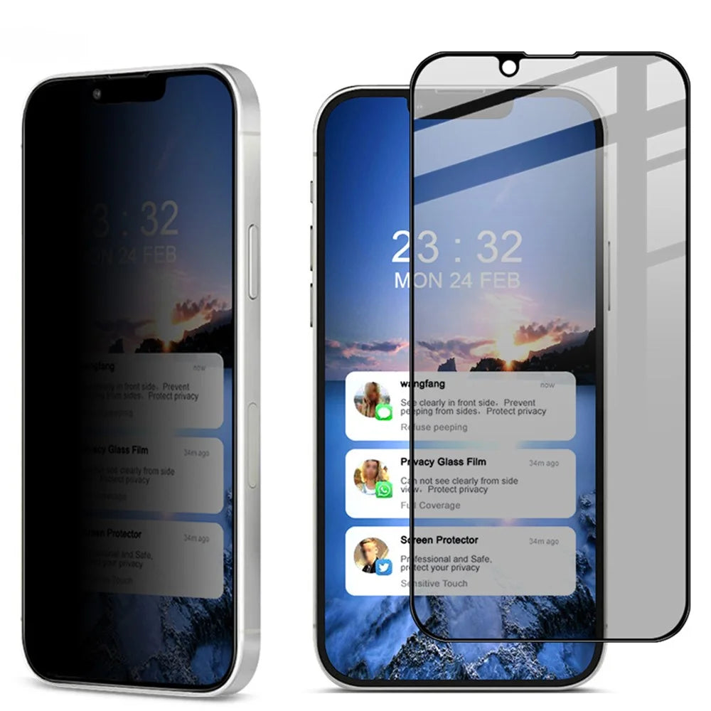 IMAK Full Coverage 9H High-Grade Anti-peep Clear Tempered Glass Protective Film for iPhone 13 / 13 Pro / 14 - 1