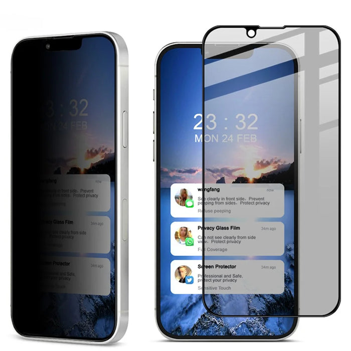 IMAK Full Coverage 9H High-Grade Anti-peep Clear Tempered Glass Protective Film for iPhone 13 / 13 Pro / 14 - 1