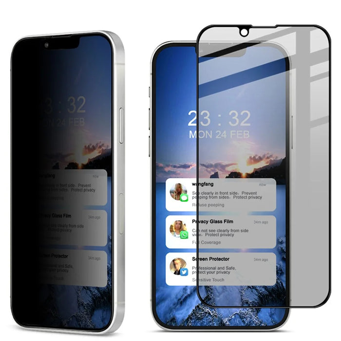 IMAK Full Coverage Premium Privacy Anti-Peep 9H Hardness Tempered Glass Screen Protector for iPhone 13 mini 5.4 inch - 1