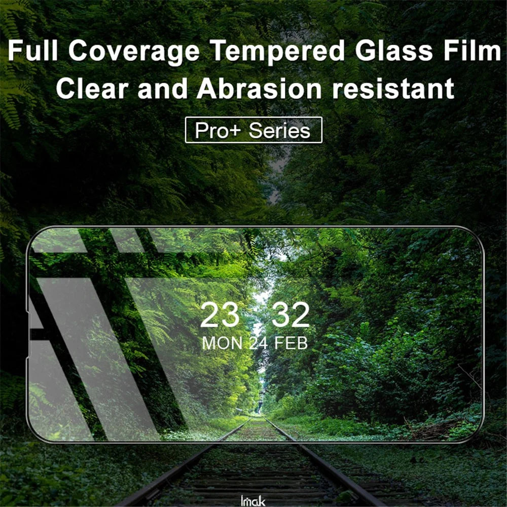 IMAK Pro+ Smooth Clear Abrasion Resistant Full Coverage Full Glue HD Clear AGC Tempered Glass Screen Protector for iPhone 13 Pro Max / 14 Plus - 4