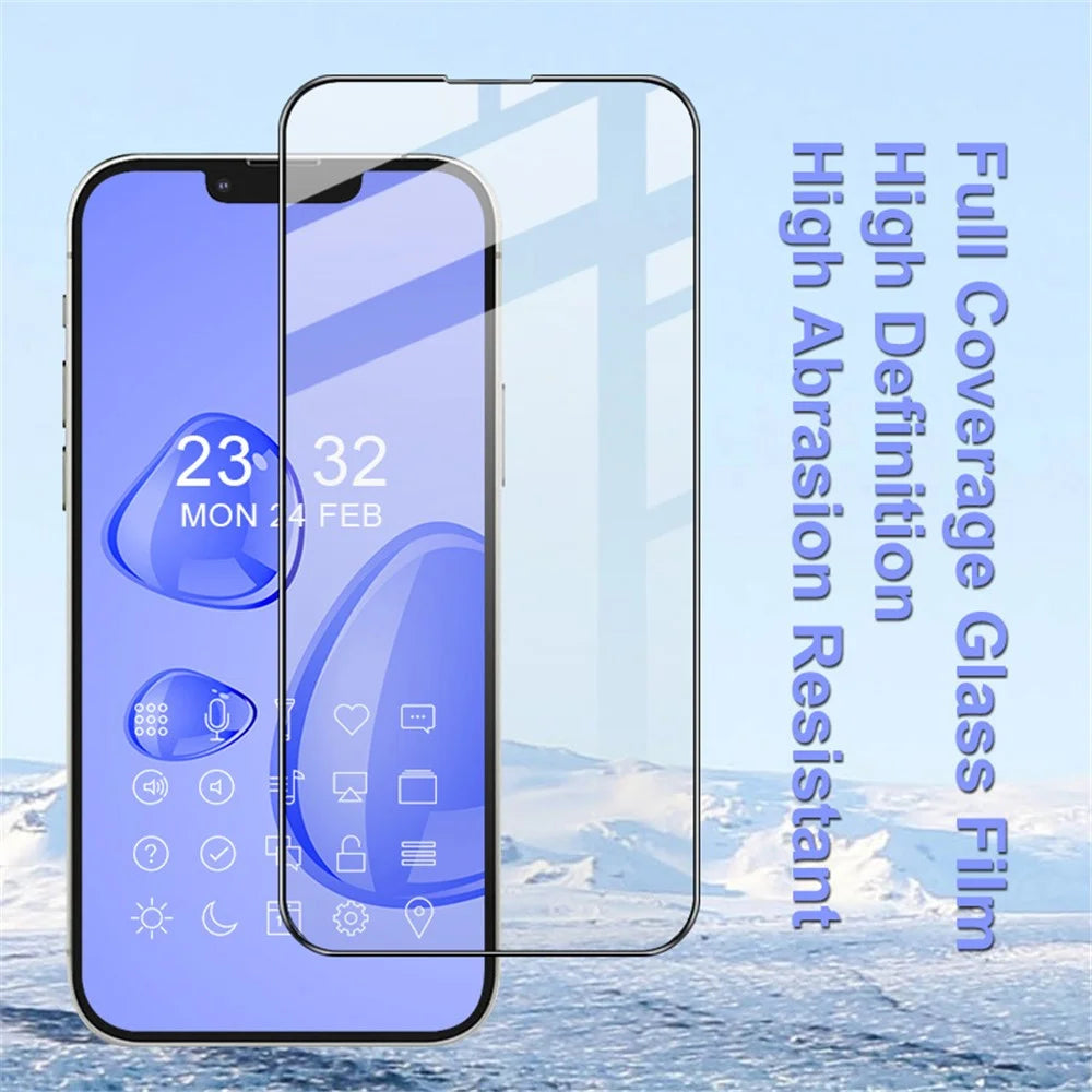 IMAK Pro+ Smooth Clear Abrasion Resistant Full Coverage Full Glue HD Clear AGC Tempered Glass Screen Protector for iPhone 13 Pro Max / 14 Plus - 5