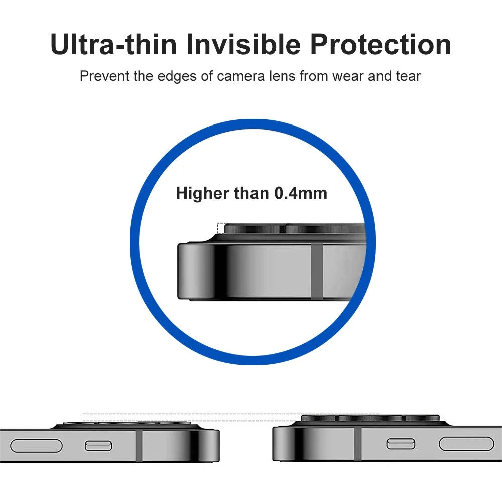 ENKAY HAT PRINCE HD Anti-Scratch 9H Tempered Glass Back Camera Lens Protector with Aluminum Alloy Trim (2Pcs/Group) for iPhone 13 / 13 mini - Graphite - 3