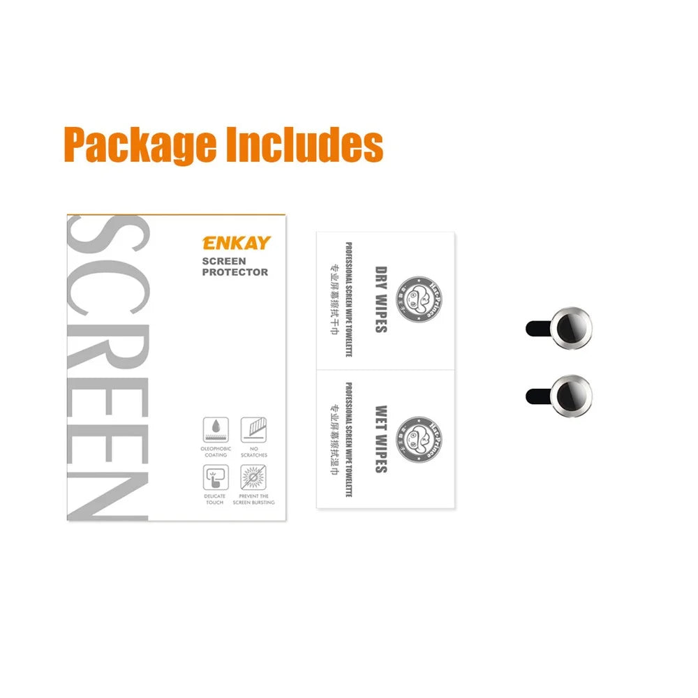 ENKAY HAT PRINCE HD Anti-Scratch 9H Tempered Glass Back Camera Lens Protector with Aluminum Alloy Trim (2Pcs/Group) for iPhone 13 / 13 mini - Graphite - 6