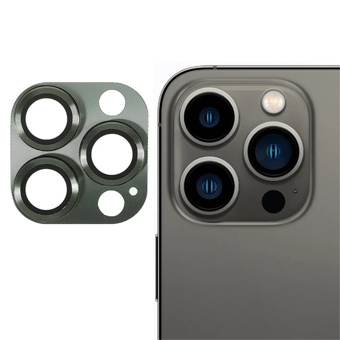 RURIHAI 3D Armor Full Glue HD Anti-Scratch Metal Back Camera Lens Tempered Glass Screen Protector for iPhone 13 Pro Max 6.7 inch - Green - 1