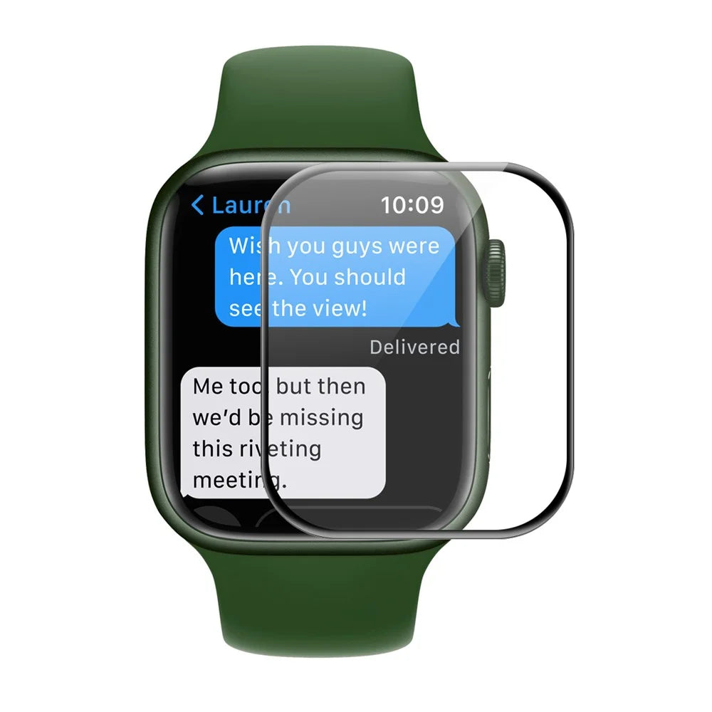 ENKAY HAT PRINCE Full Coverage 3D Curved Hot Bending PET Film Screen Protector for Apple Watch Series 9 / 8 / 7 45mm - Black - 1