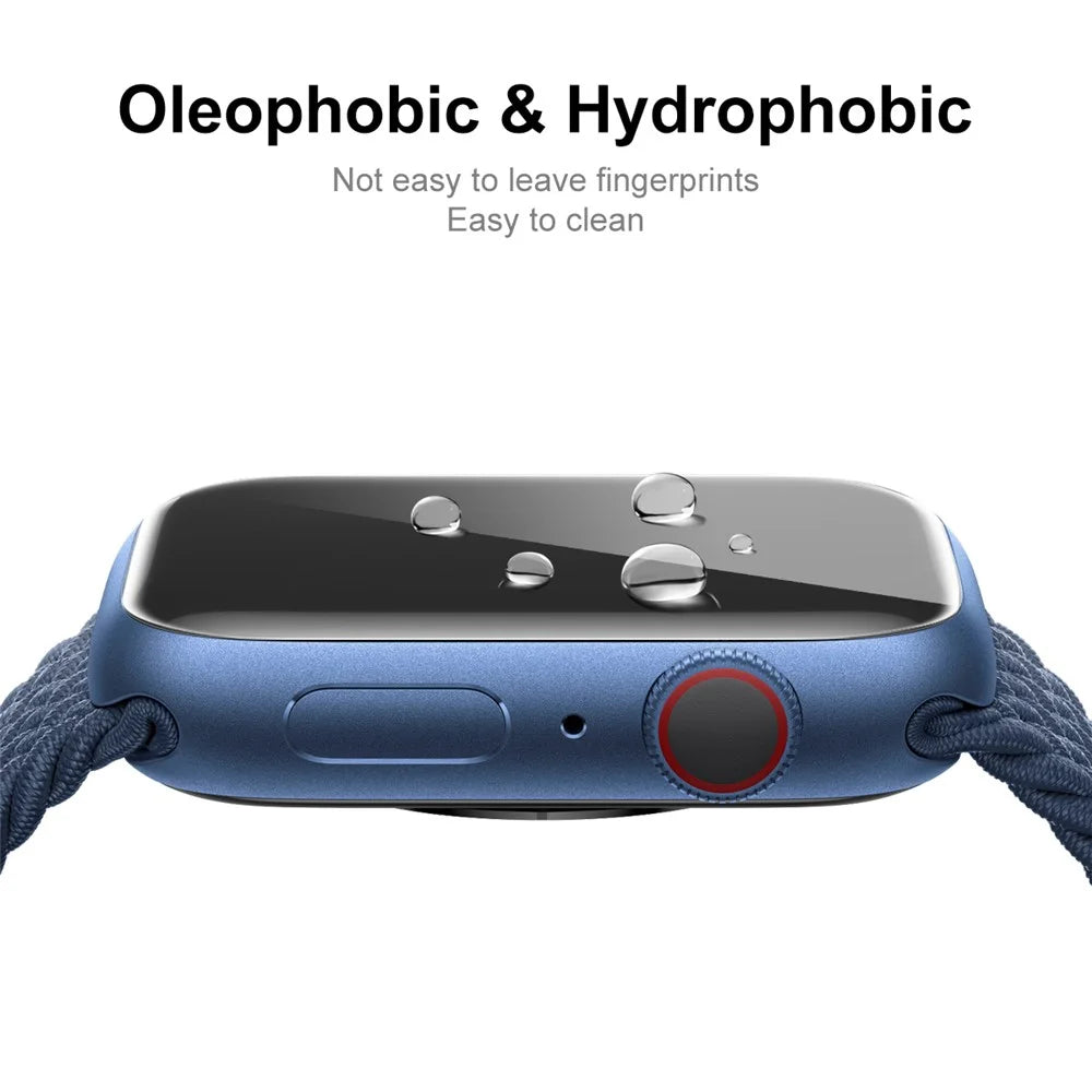 ENKAY HAT PRINCE 2Pcs / Set 3D Curved Hot Bending Full Coverage PET Soft Film for Apple Watch Series 9 / 8 / 7 45mm - Black - 4