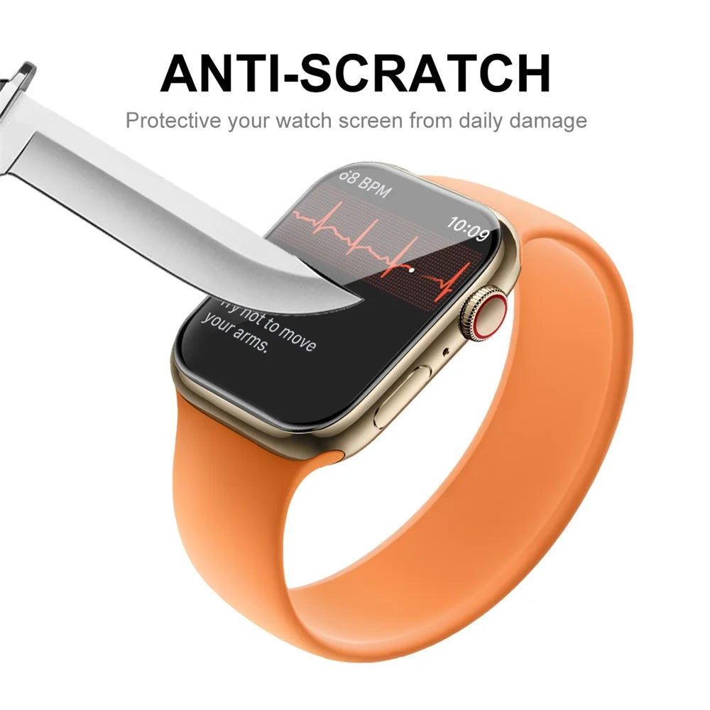ENKAY HAT PRINCE 2Pcs / Set 3D Curved Hot Bending Full Coverage PET Soft Film for Apple Watch Series 9 / 8 / 7 45mm - Black - 5