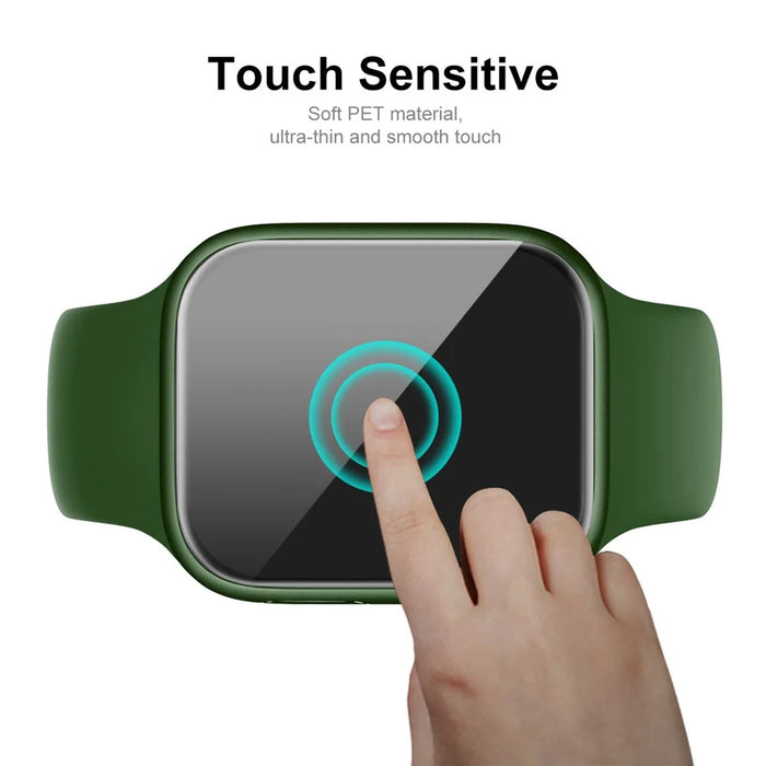 ENKAY HAT PRINCE 5Pcs / Set 3D Curved Hot Bending Full Coverage PET Screen Protector for Apple Watch Series 9 / 8 / 7 45mm - Black - 3