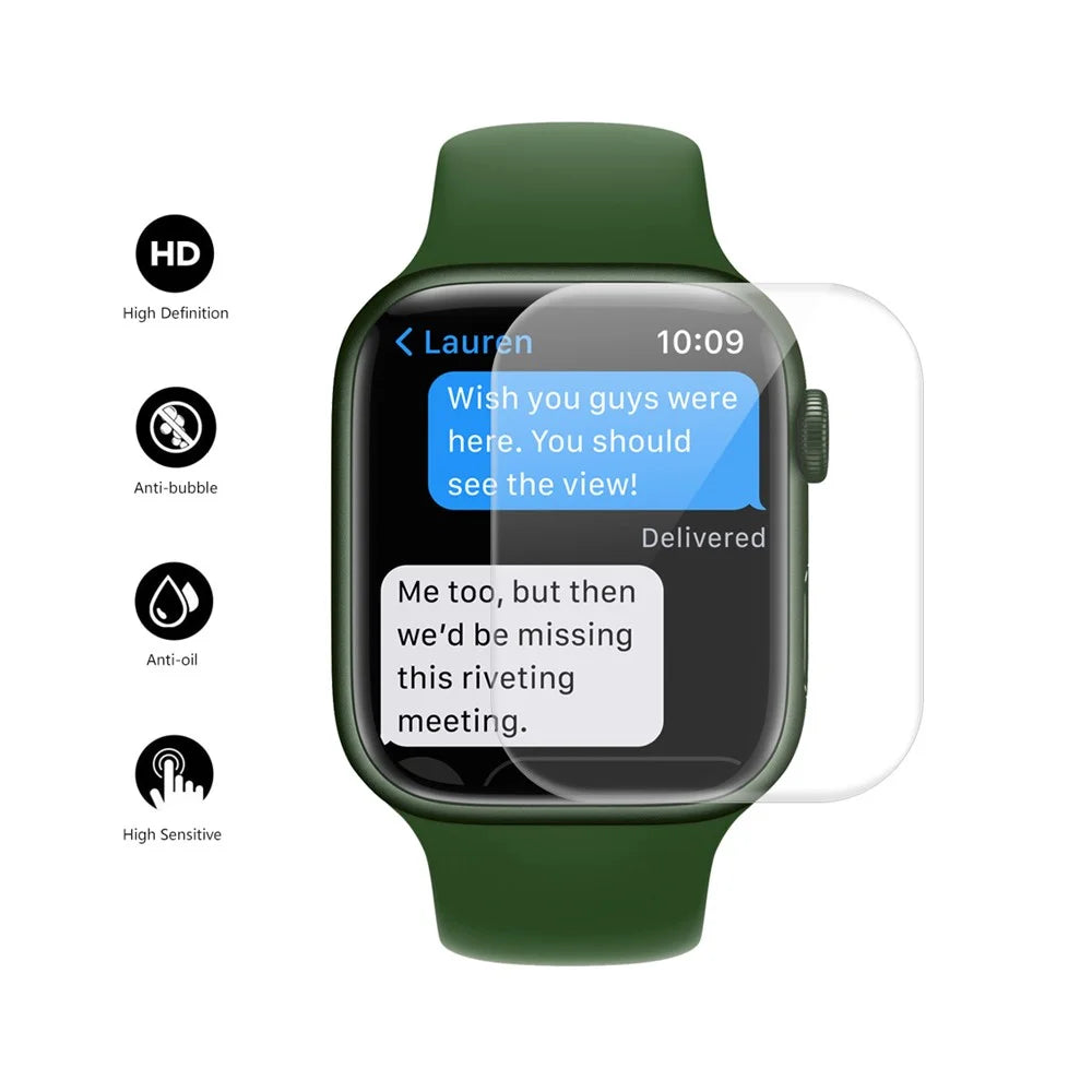 ENKAY HAT PRINCE for Apple Watch Series 9 / 8 / 7 41mm 2Pcs / Set 3D Curved Hot Bending Full Coverage HD Clear Ultra-Thin Screen Protector Soft PET Filmm - Transparent - 2