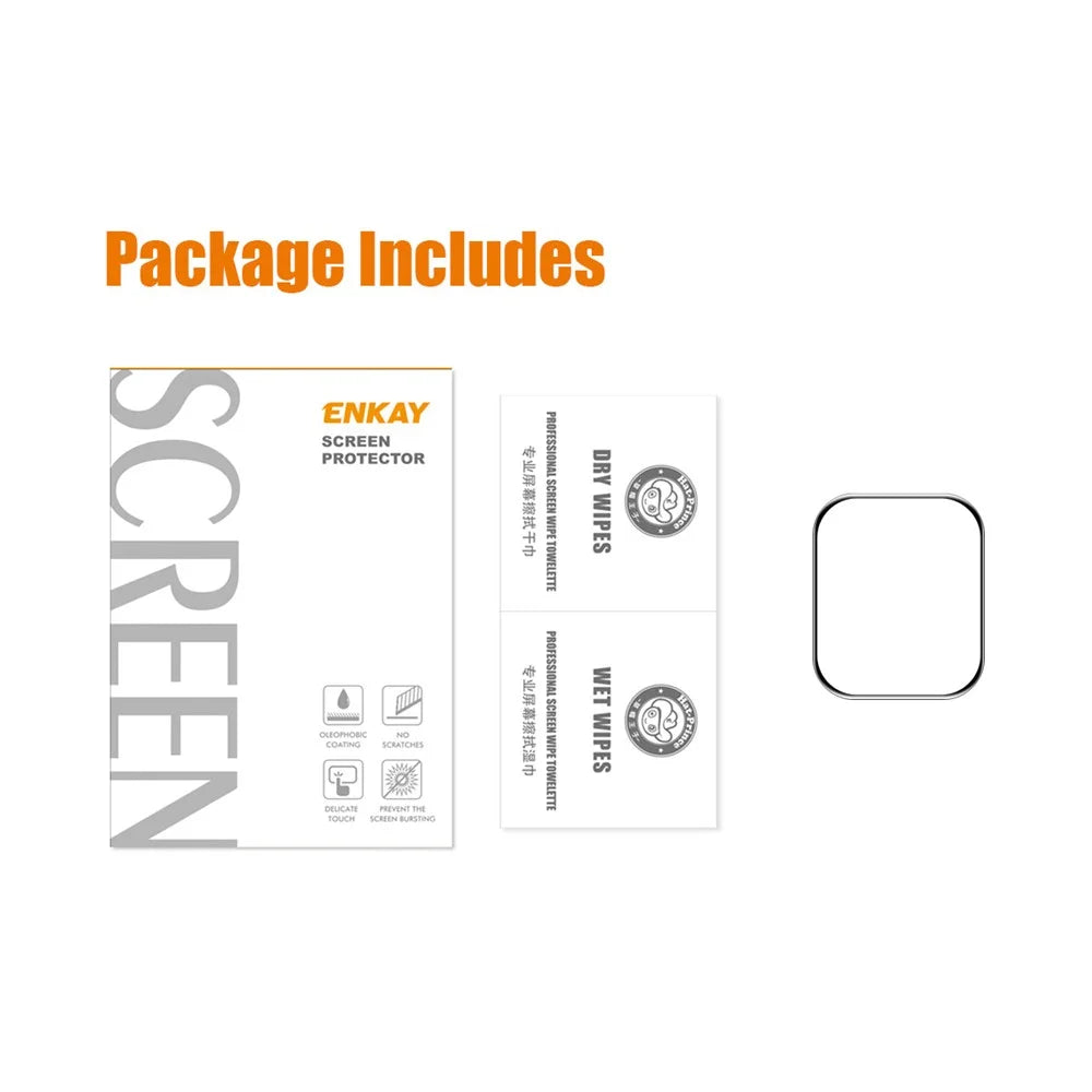 ENKAY HAT PRINCE Full Coverage 3D Curved Soft PC Edge + Anti-Scratch PMMA Tempered Glass Screen Protector for Apple Watch Series 7 45mm - 7