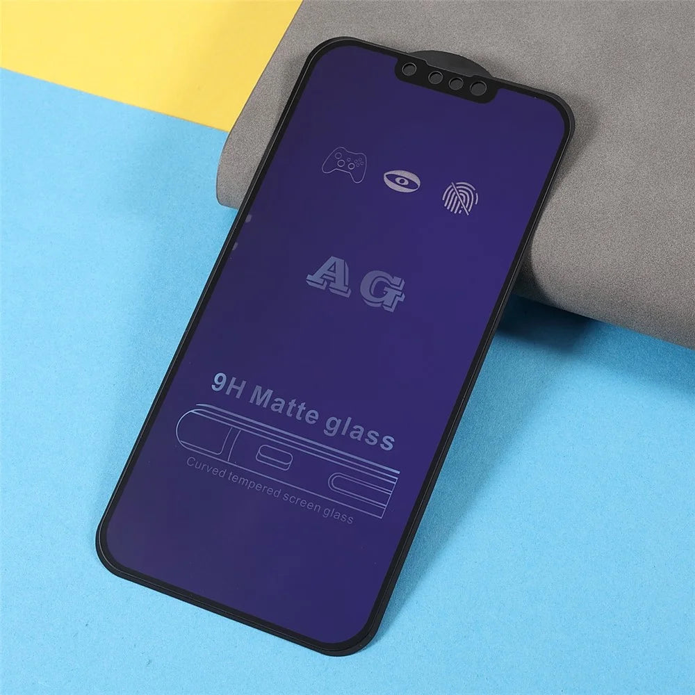 Anti-Blue-Ray Fingerprint-Free Matte Surface Full Glue Tempered Glass Screen Protector for iPhone 13 / 13 Pro / 14 - 7