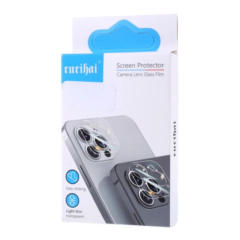 RURIHAI for iPhone 13 mini 5.4 inch / iPhone 13 6.1 inch Back Camera Lens Cover Film Metal Frame Tempered Glass Protector - Blue - 7