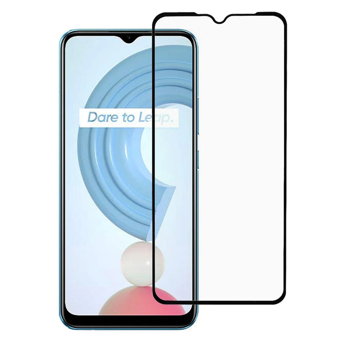Silk Printing Anti-Explosion Full Glue Thin Complete Covering Tempered Glass Screen Protector for Realme C21Y - 1