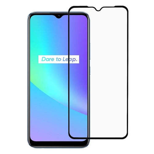 Full Glue Silk Printing Anti-Explosion Well-Protected Complete Covering Tempered Glass Screen Protector for Realme C25 - 1