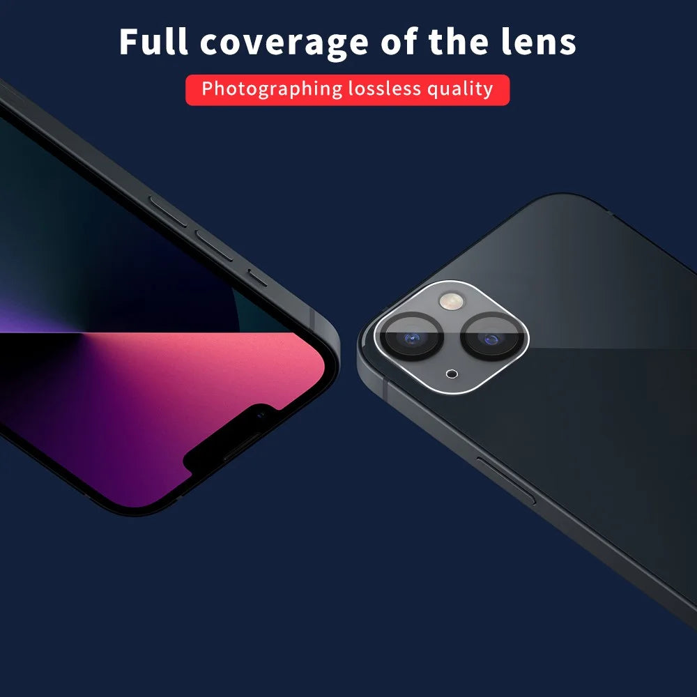 Anti-scratch Black Silk Printing Tempered Glass Camera Lens Guard Films Protector for iPhone 13 6.1 inch - 4