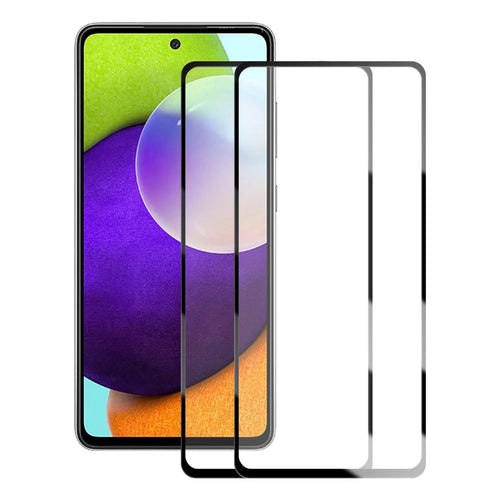 AMORUS 2Pcs/Set Secondary Hardening Screen Protector for Samsung Galaxy A52 4G/5G / A52s 5G/A53 5G, Full Cover Full Glue Ultra Clear Silk Printing Tempered Glass Film - 1