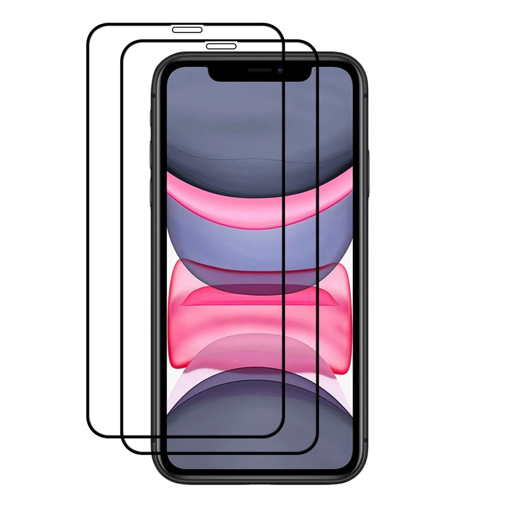 AMORUS 2Pcs/Set Anti-Fingerprint Premium HD Clarity Full Glue Tempered Glass Film for iPhone SE (2022)/SE (2020)/8/7/6 - 1