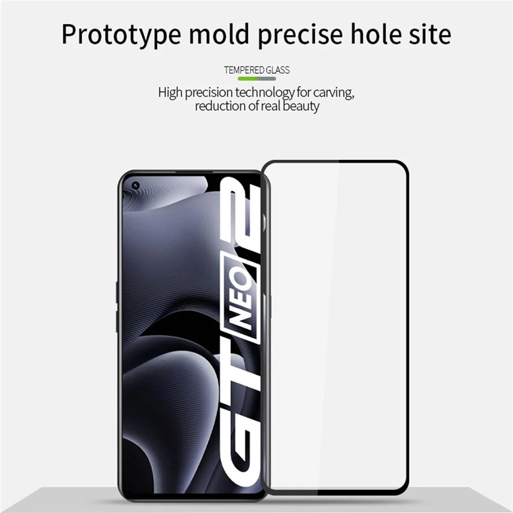 PINWUYO Anti-fingerprint Explosion-Proof Full Glue Full Screen Coverage Tempered Glass Phone Screen Protector Film for Realme GT Neo2 5G/GT Neo 3T 5G - 2