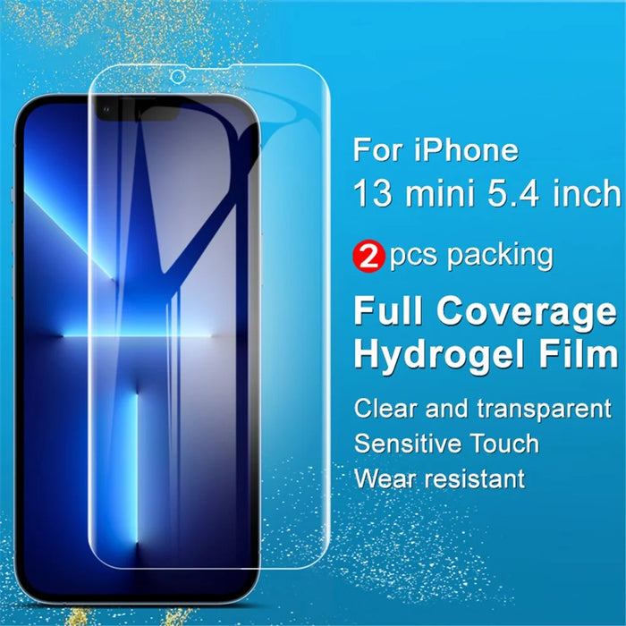 IMAK 2Pcs / Set Full Coverage High Sensitivity Hydrogel Film III Soft TPU Screen Protector for iPhone 13 / 13 Pro / 14 - 3