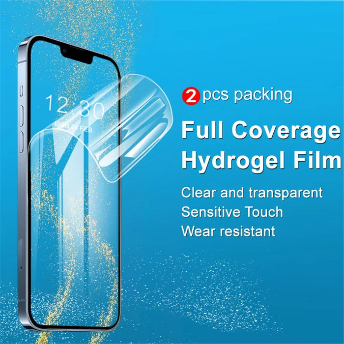 IMAK 2Pcs / Set Full Coverage High Sensitivity Hydrogel Film III Soft TPU Screen Protector for iPhone 13 / 13 Pro / 14 - 4