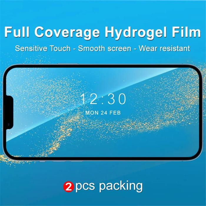 IMAK 2Pcs / Set Full Coverage High Sensitivity Hydrogel Film III Soft TPU Screen Protector for iPhone 13 / 13 Pro / 14 - 5