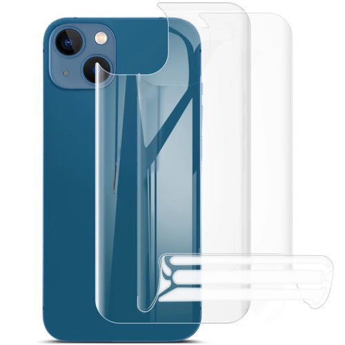 For iPhone 13 / 13 Pro / 14 IMAK 2Pcs / Set HD Transparent  Hydrogel Protective Film III Full Coverage Soft TPU Back Protector - 1