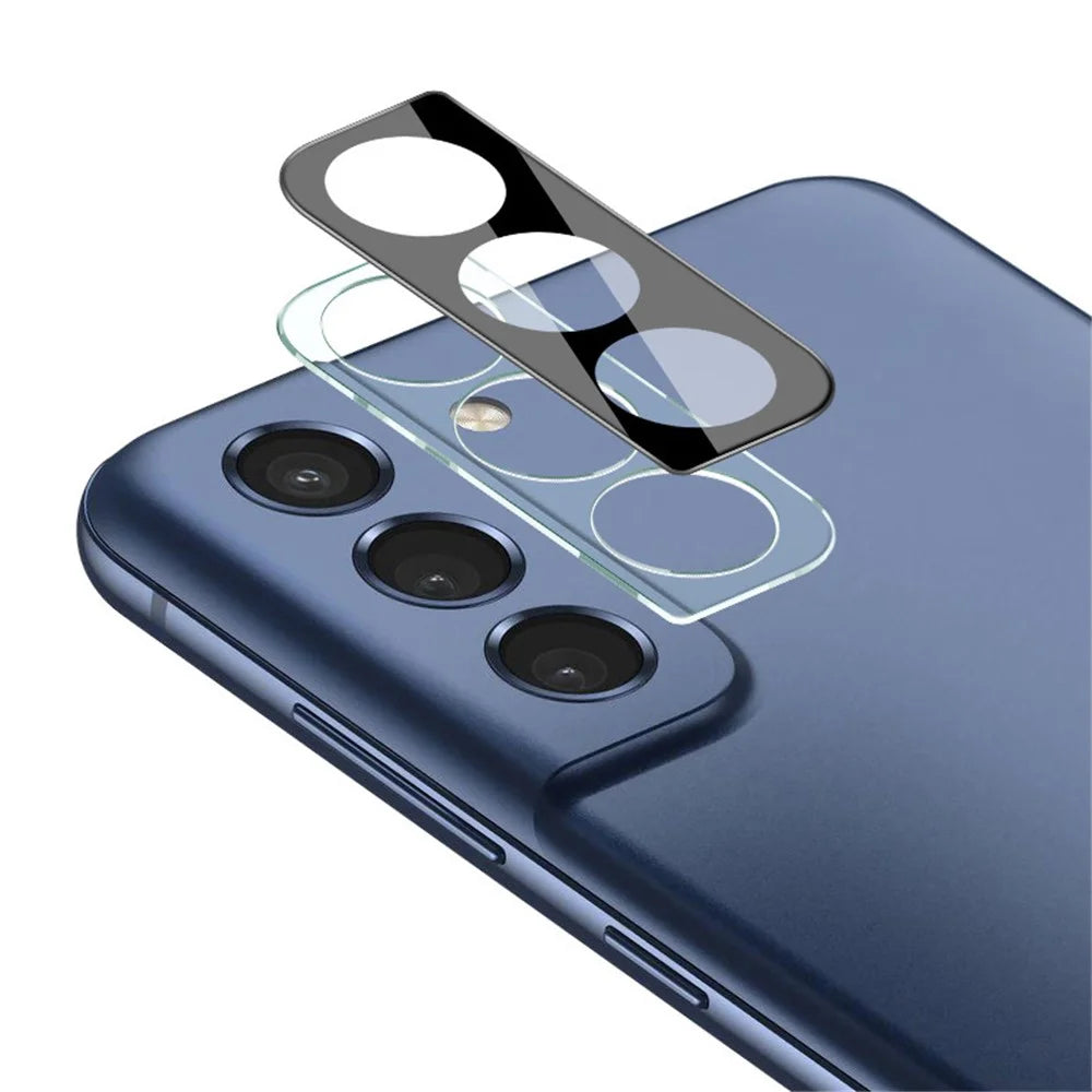IMAK Scratch-resistant Tempered Glass Back Camera Lens Cover Film Frame Protector (Black Version) for Samsung Galaxy S21 FE 5G - 1