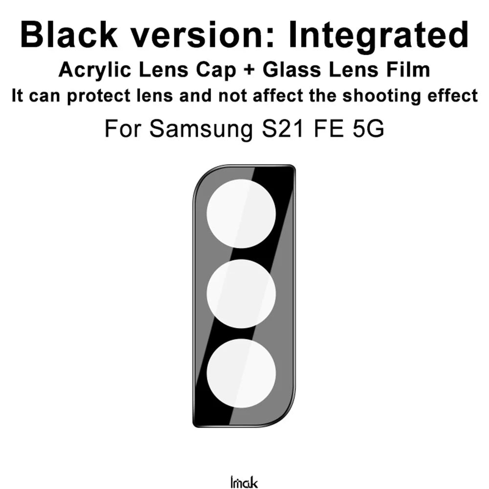 IMAK Scratch-resistant Tempered Glass Back Camera Lens Cover Film Frame Protector (Black Version) for Samsung Galaxy S21 FE 5G - 3