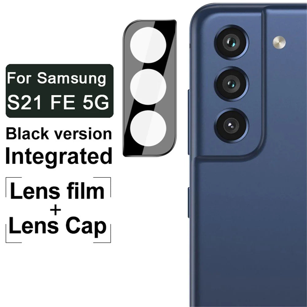 IMAK Scratch-resistant Tempered Glass Back Camera Lens Cover Film Frame Protector (Black Version) for Samsung Galaxy S21 FE 5G - 4