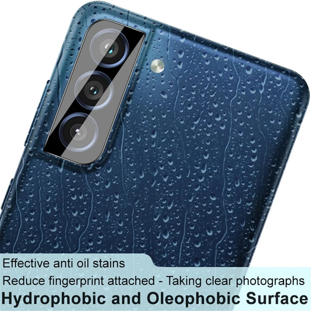 IMAK Scratch-resistant Tempered Glass Back Camera Lens Cover Film Frame Protector (Black Version) for Samsung Galaxy S21 FE 5G - 6