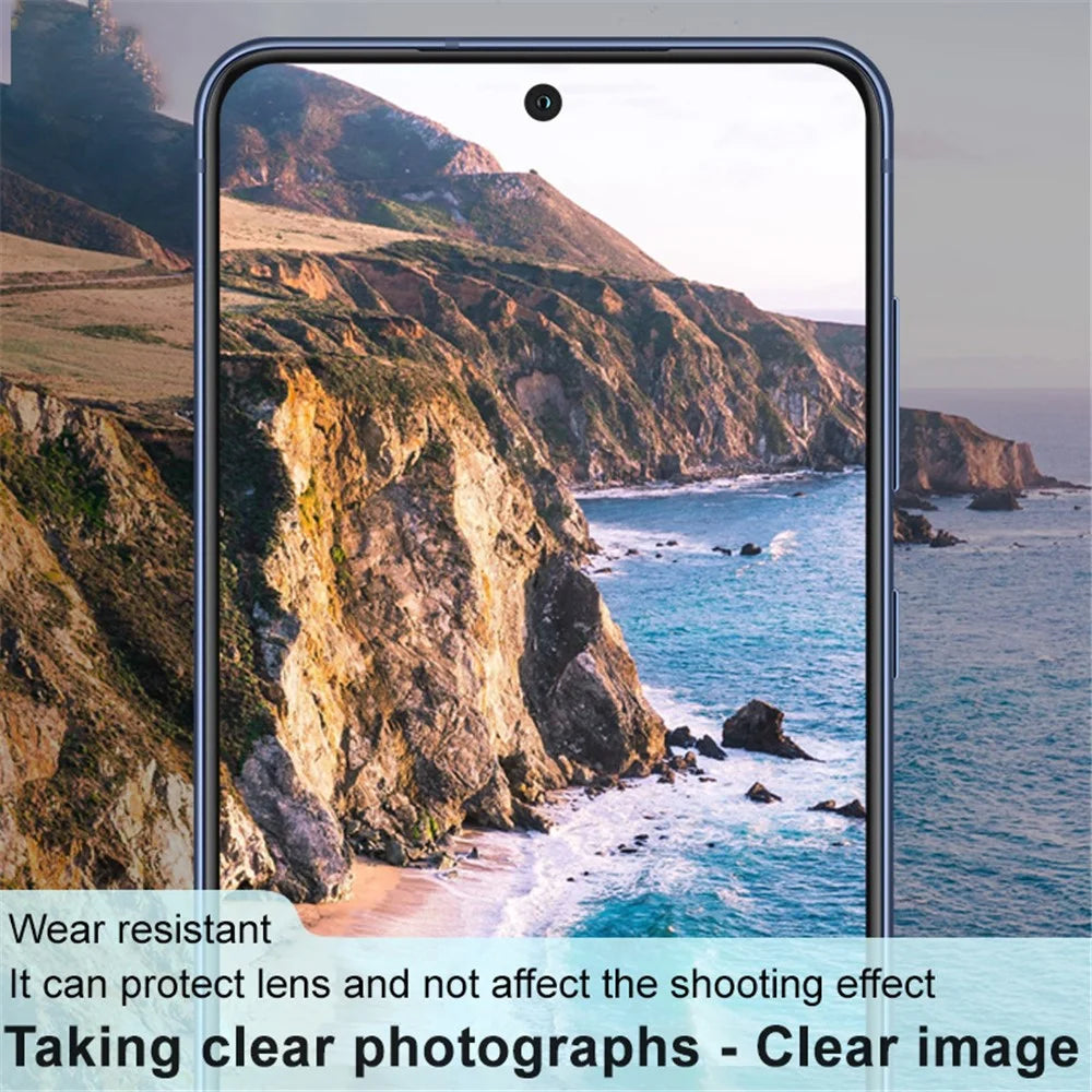 IMAK Scratch-resistant Tempered Glass Back Camera Lens Cover Film Frame Protector (Black Version) for Samsung Galaxy S21 FE 5G - 7