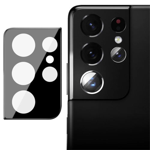 IMAK Full Coverage Scratch-resistant Tempered Glass Camera Lens Film Protector (Black Version) for Samsung Galaxy S21 Ultra 5G - 1