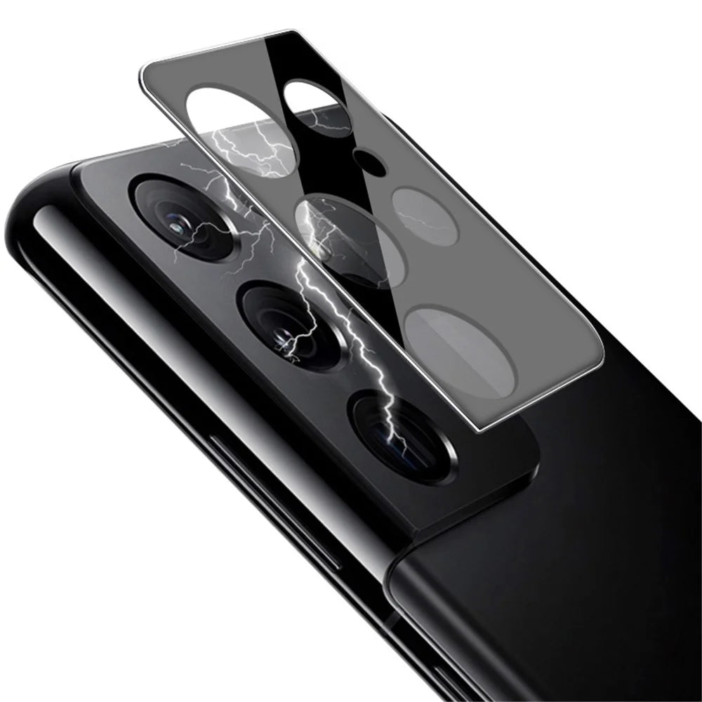 IMAK Full Coverage Scratch-resistant Tempered Glass Camera Lens Film Protector (Black Version) for Samsung Galaxy S21 Ultra 5G - 2