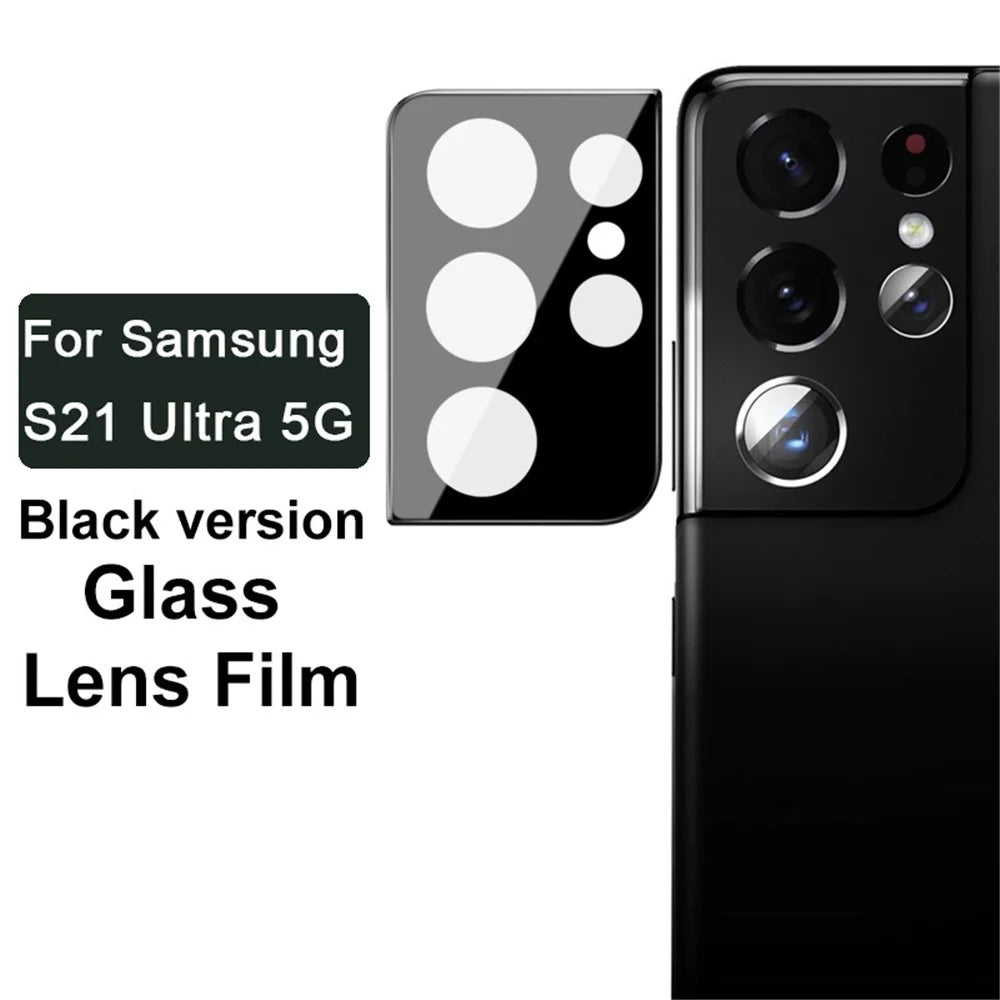 IMAK Full Coverage Scratch-resistant Tempered Glass Camera Lens Film Protector (Black Version) for Samsung Galaxy S21 Ultra 5G - 4