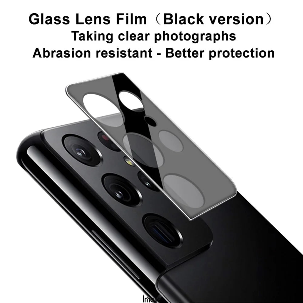 IMAK Full Coverage Scratch-resistant Tempered Glass Camera Lens Film Protector (Black Version) for Samsung Galaxy S21 Ultra 5G - 5