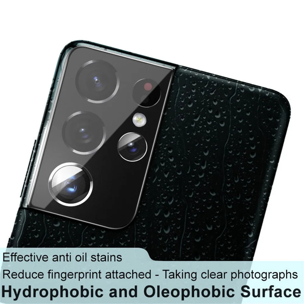 IMAK Full Coverage Scratch-resistant Tempered Glass Camera Lens Film Protector (Black Version) for Samsung Galaxy S21 Ultra 5G - 6