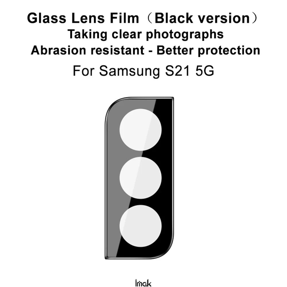 IMAK Full Glue Clear Precise Cutout Tempered Glass Camera Lens Protector (Black Version) for Samsung Galaxy S21 4G/5G - 3