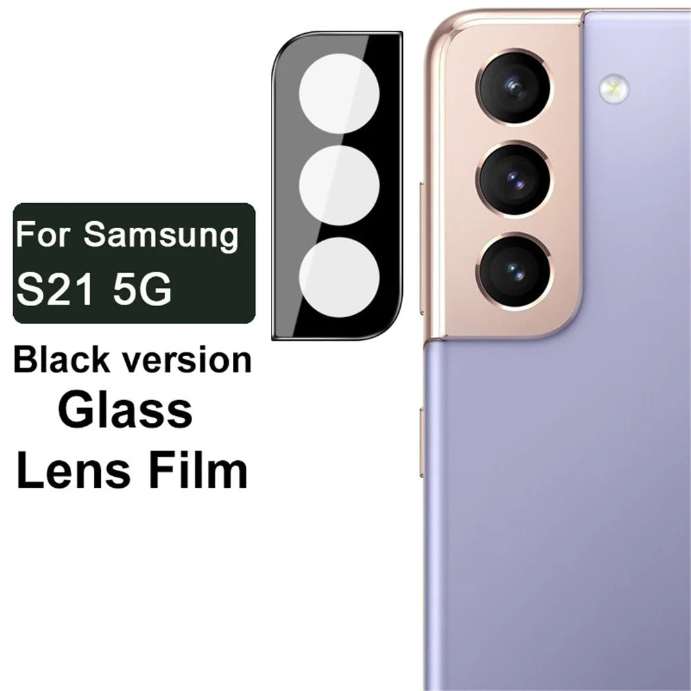 IMAK Full Glue Clear Precise Cutout Tempered Glass Camera Lens Protector (Black Version) for Samsung Galaxy S21 4G/5G - 4
