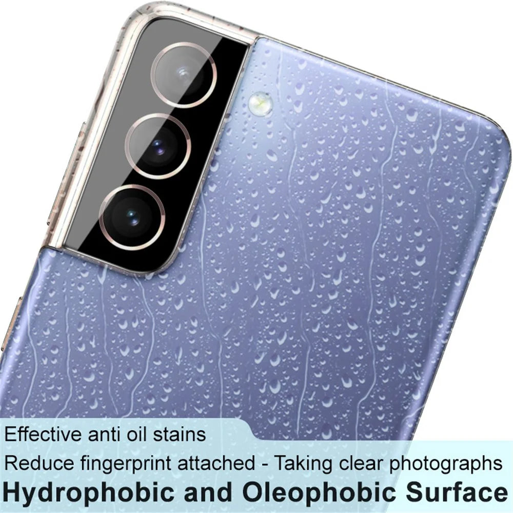 IMAK Full Glue Clear Precise Cutout Tempered Glass Camera Lens Protector (Black Version) for Samsung Galaxy S21 4G/5G - 6