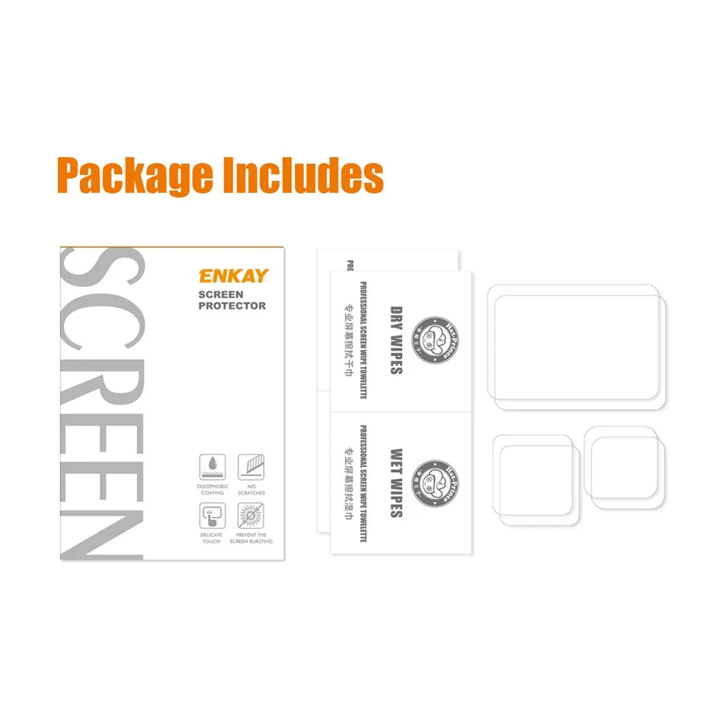ENKAY HAT PRINCE 2Pcs/Set Anti-Scratch HD Tempered Glass Screen Protector + Tempered Glass Lens Protector + Tempered Glass Front LCD Display Film for GoPro Hero 10 - 7