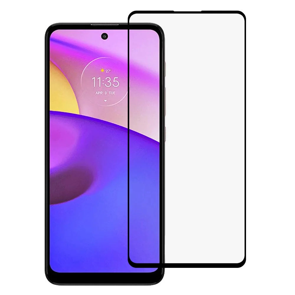 Full Coverage Silk Printing Anti-Explosion HD Full Glue Slim Tempered Glass Screen Protector for Motorola Moto E30/E40 - 1