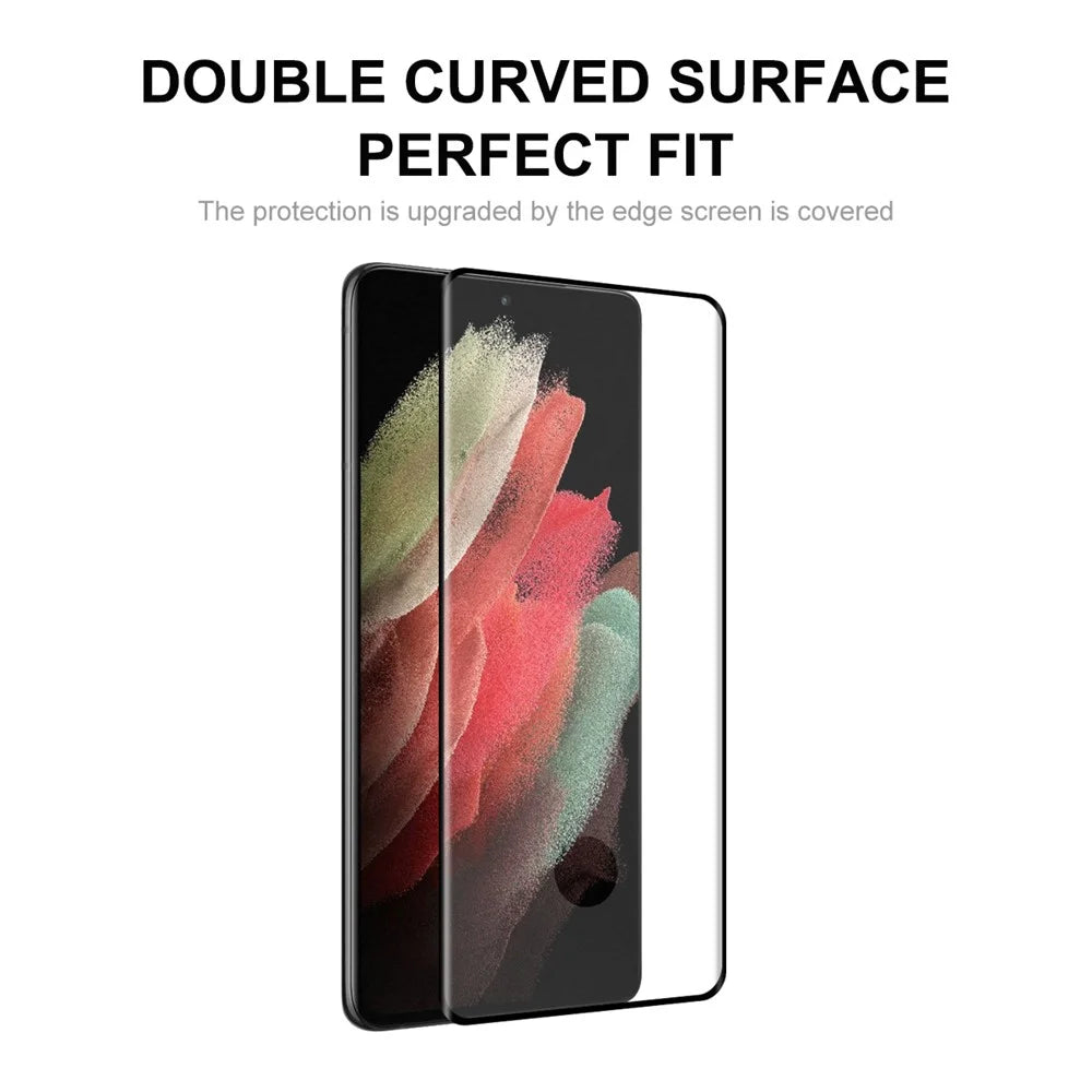 ENKAY HAT PRINCE 5Pcs/Set 0.26mm Full Coverage Full Glue 9H Hardness HD Clear 3D Curved Edge Hot Bending Tempered Glass Screen Protector for Samsung Galaxy S21 Ultra 5G (Support for Fingerprint Unlocking) - 2